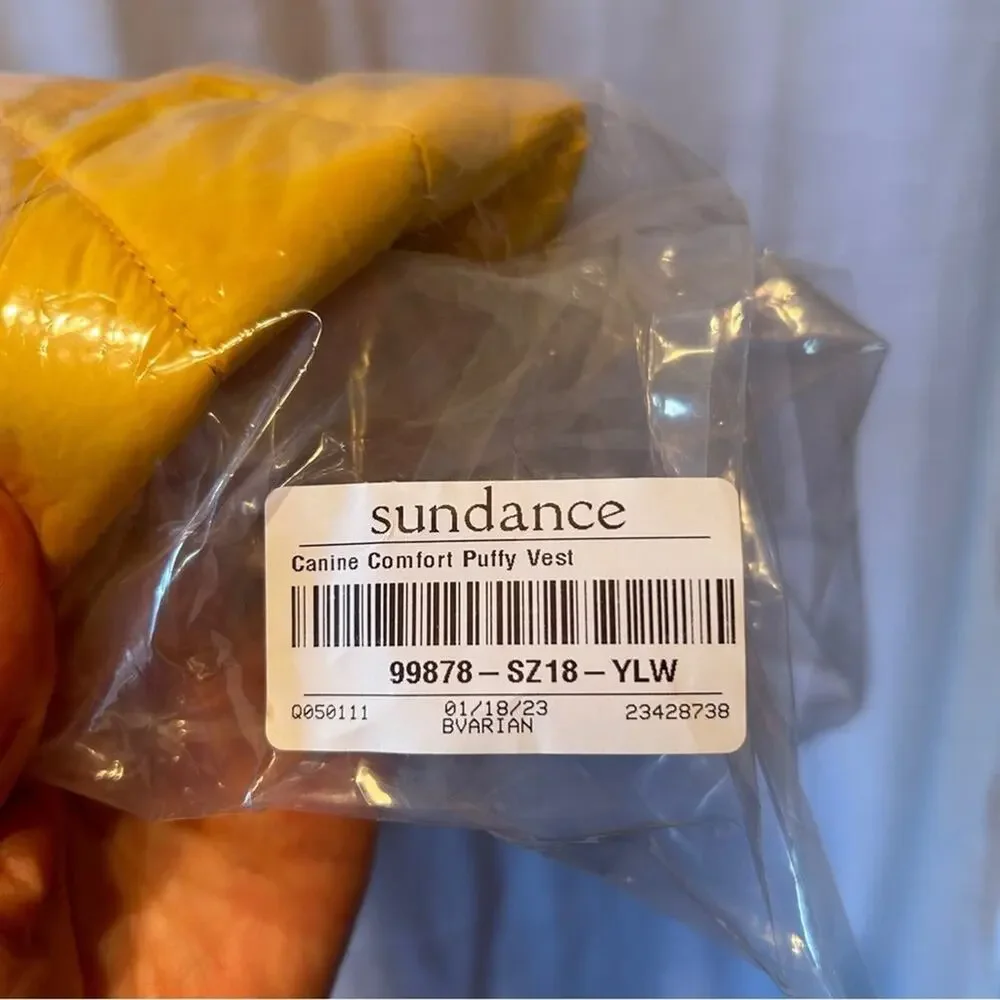 Sundance wagwear Yellow Canine Puffer Vest - NIB